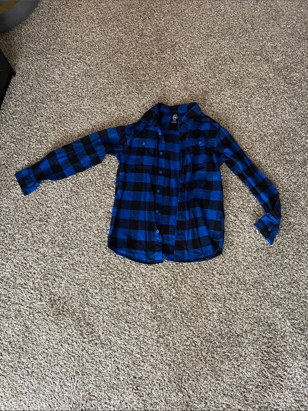 wonder nation Blue and Black Buffalo Plaid Button-Down Shirt